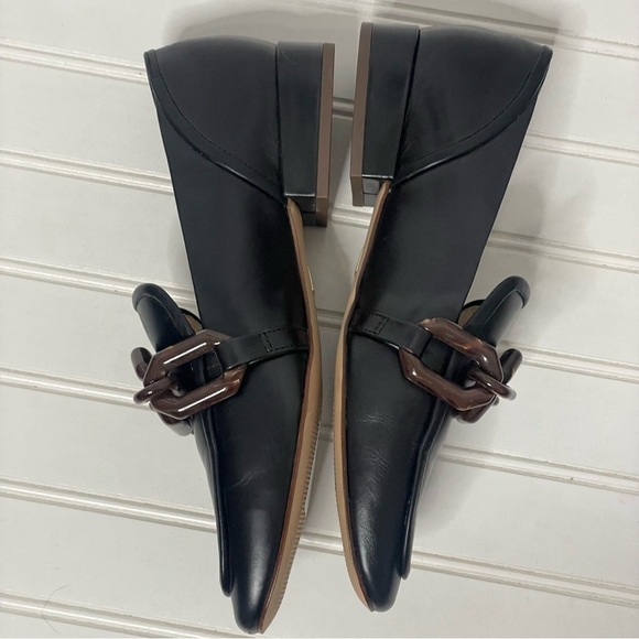 Louise et Cie Emlen Tortoise Chain Black Leather Classic Loafer 617 - Picture 11 of 11